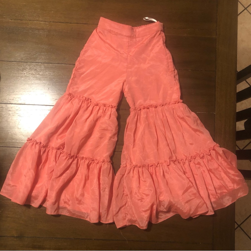 Coral Ruffled Bottoms ,Pink Peachy Color Measurements in Description Below
